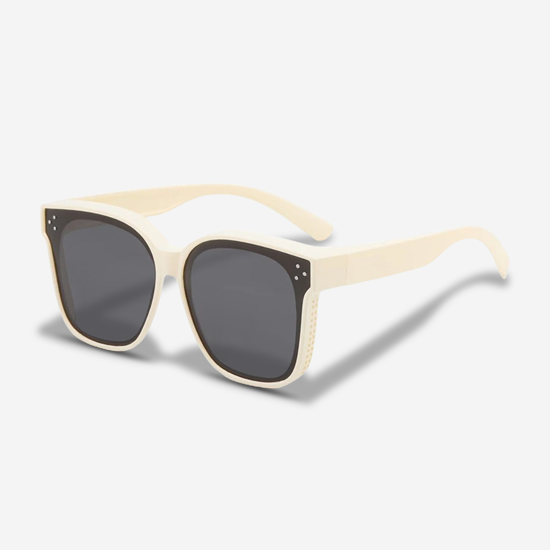 ClipShades | Stilige solbriller til brillebærere – Det perfekte solbeskyttelse til dine briller - Klassisk Beige - women's fashion - {{ product_tags }