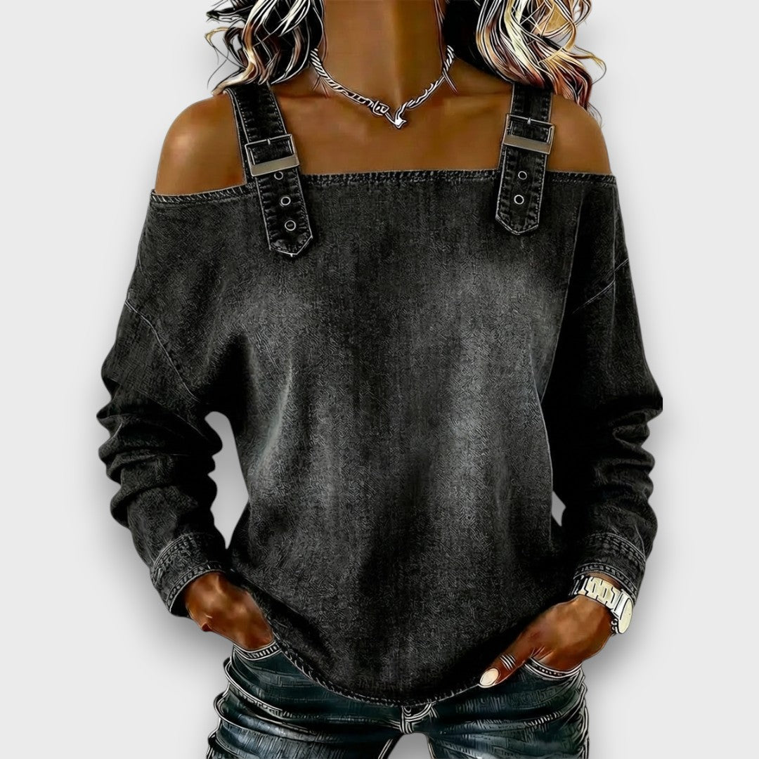 Elama – Off-Shoulder Denimtop