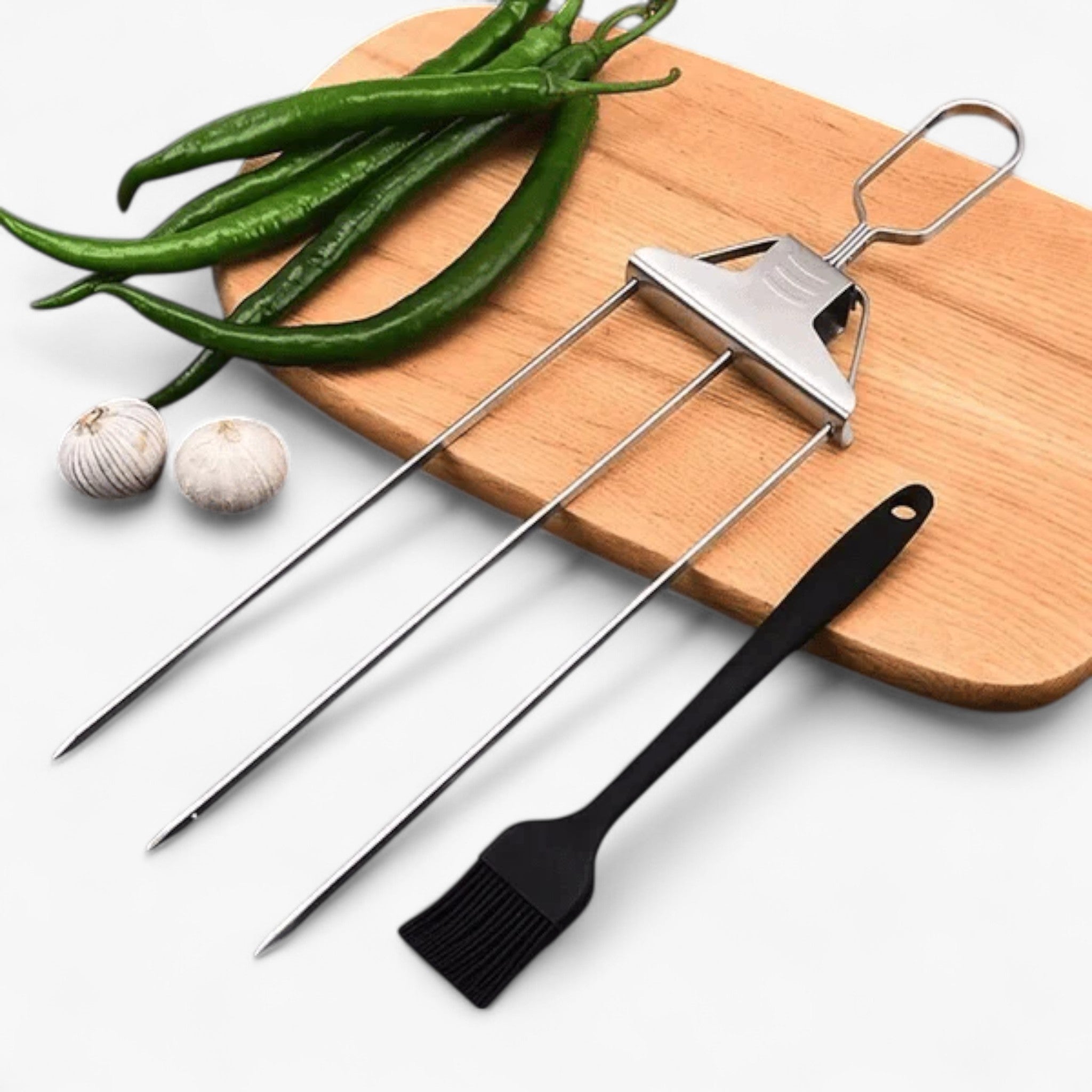 SkewGril | 3-vej Grillspyd | Rustfrit Stål - - SkewGril | 3-vej Grillspyd | Rustfrit Stål - €25 - {{ product_tags }