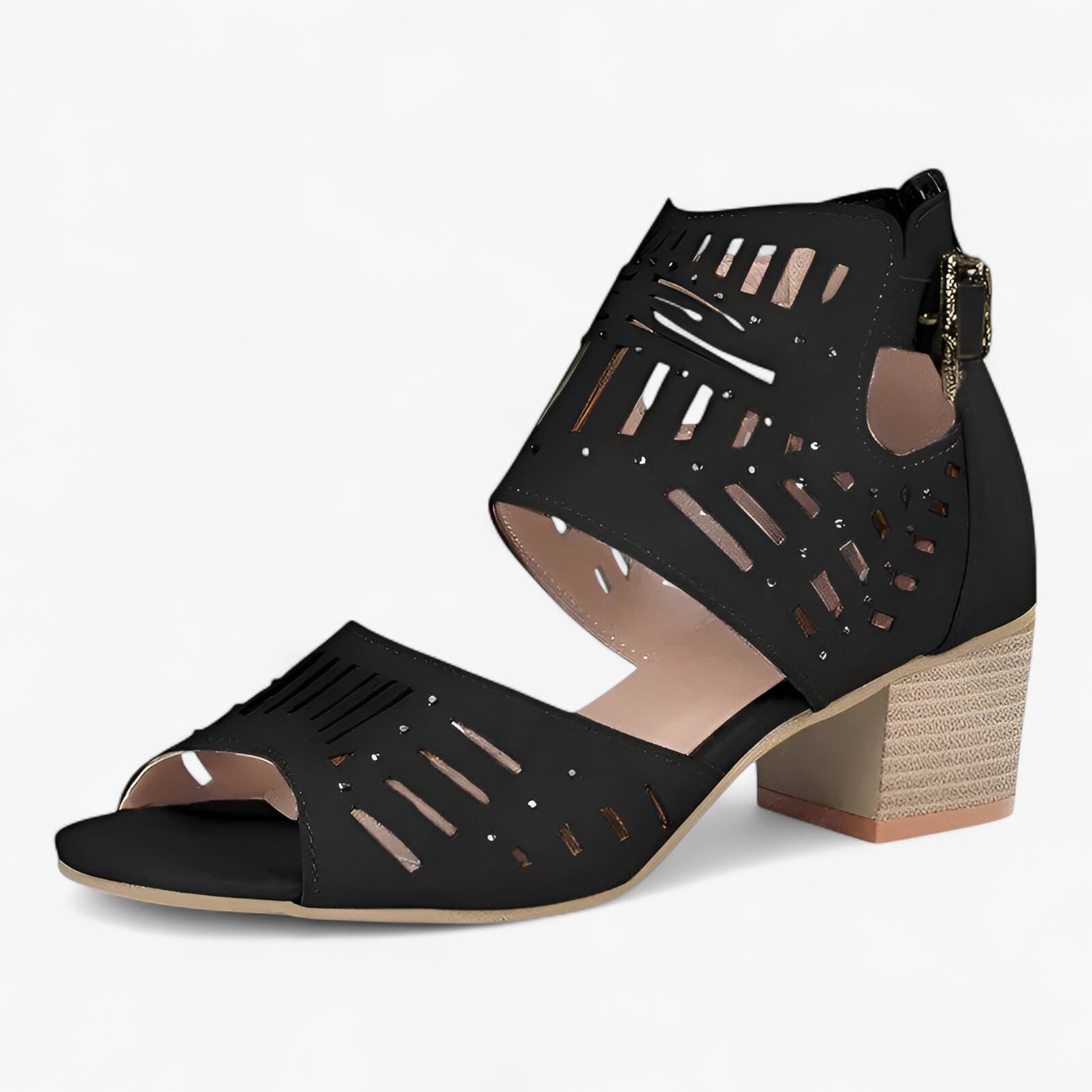 Sloane | Sandle i Velour - Elegant og Komfortabel Udseende - Sort - women's fashion - {{ product_tags }
