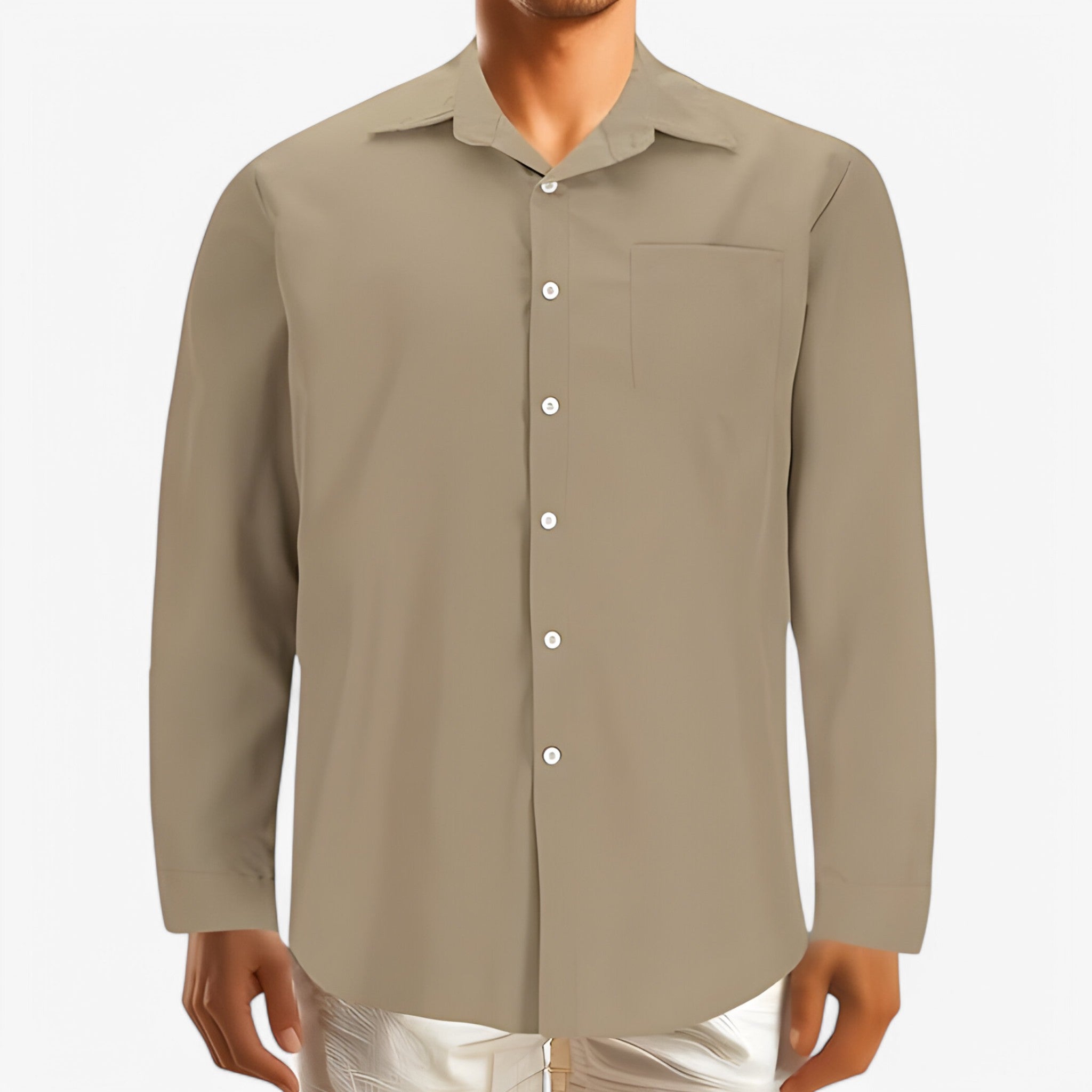 Kaspar - Katoonen skjorte - Khaki - men's fashion - {{ product_tags }