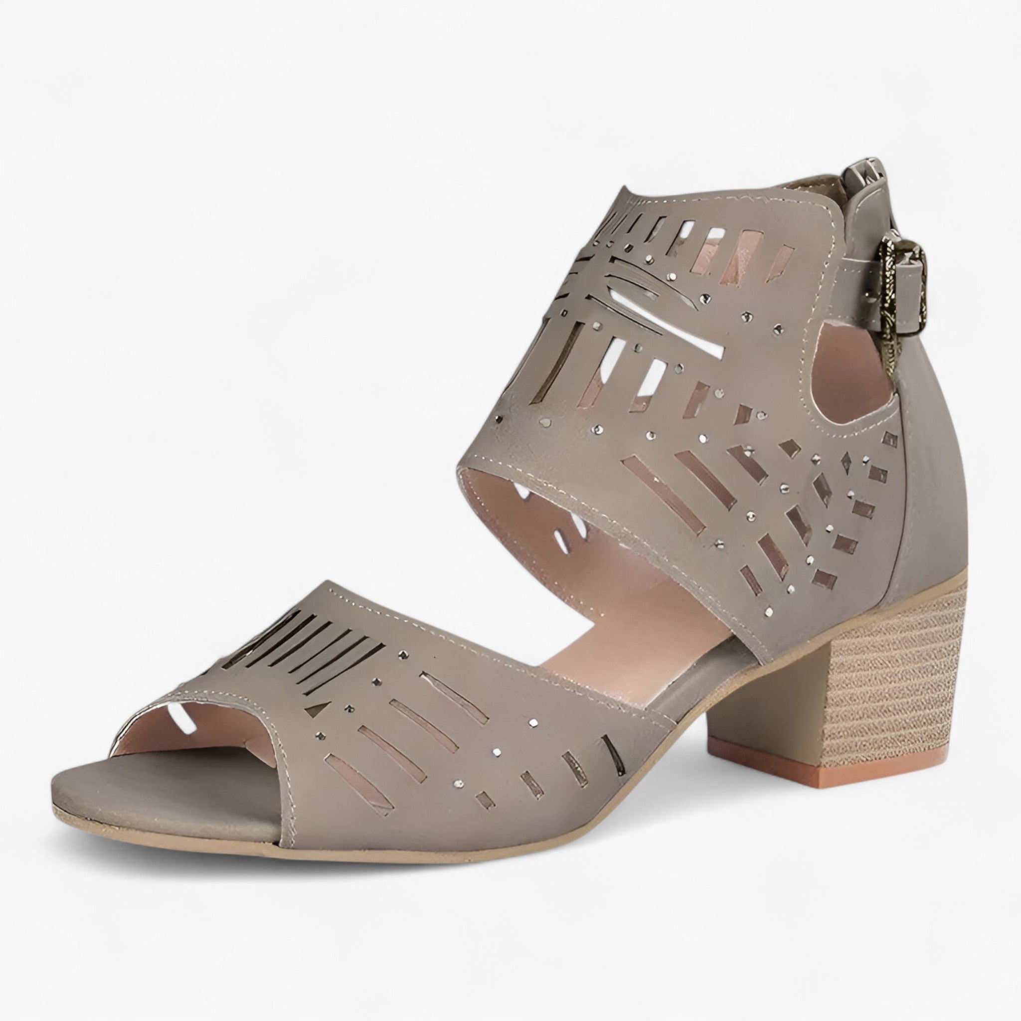 Sloane | Sandle i Velour - Elegant og Komfortabel Udseende - Beige - women's fashion - {{ product_tags }