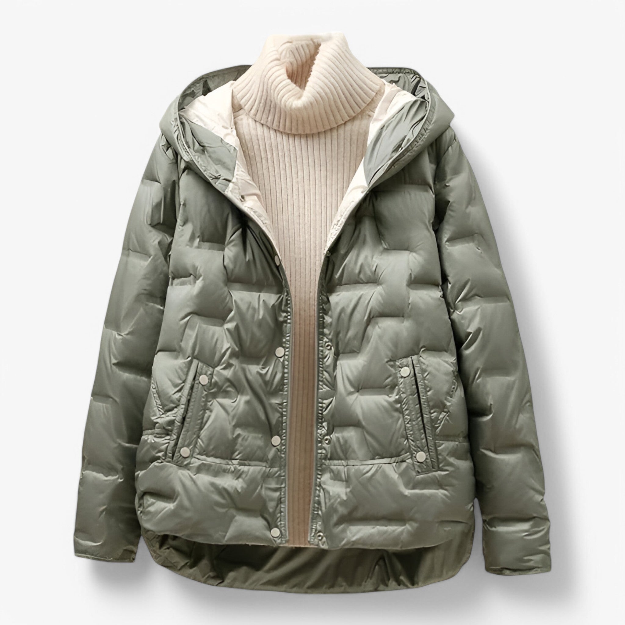 Isabel | Jakke med hætte - Blød og isoleret - Grøn - winter - {{ product_tags }
