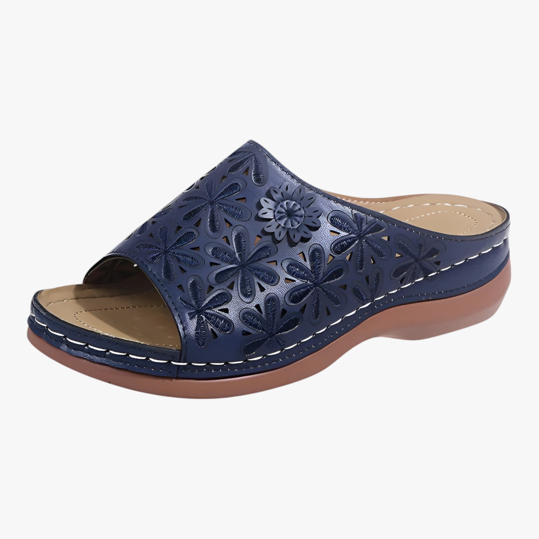 Ianne | Blomstrede sandaler – Elegante og komfortable - Blå - shoes - {{ product_tags }