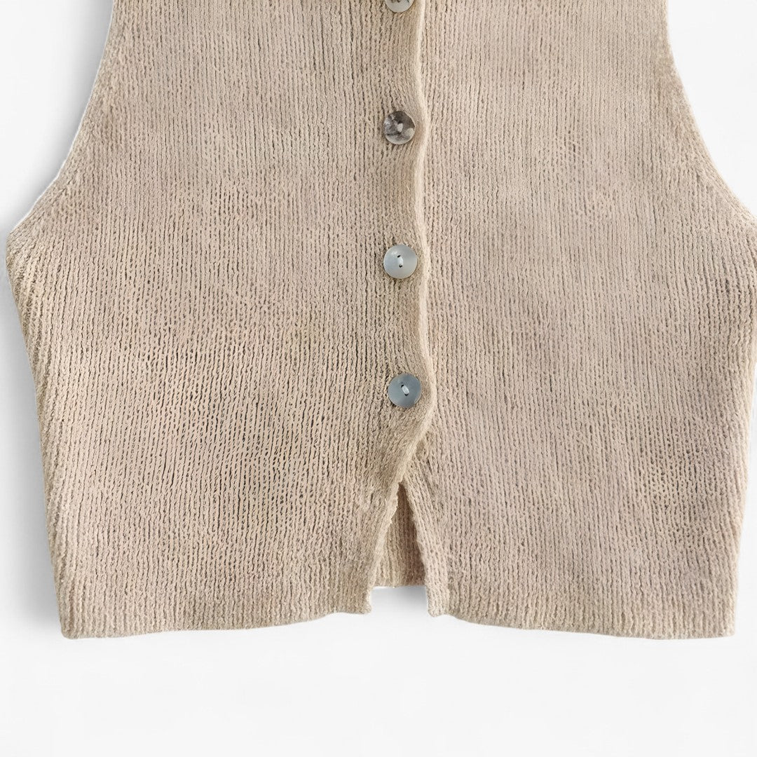 Mirri | Beige stribet vest - - Mirri | Beige stribet vest - €25 - {{ product_tags }