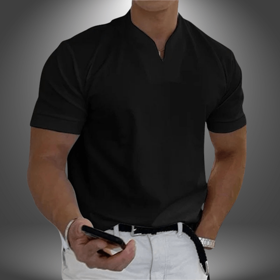 Vera | Mænd's Dominic V-Neck Tee – Sleek, Everyday T-Skjorte