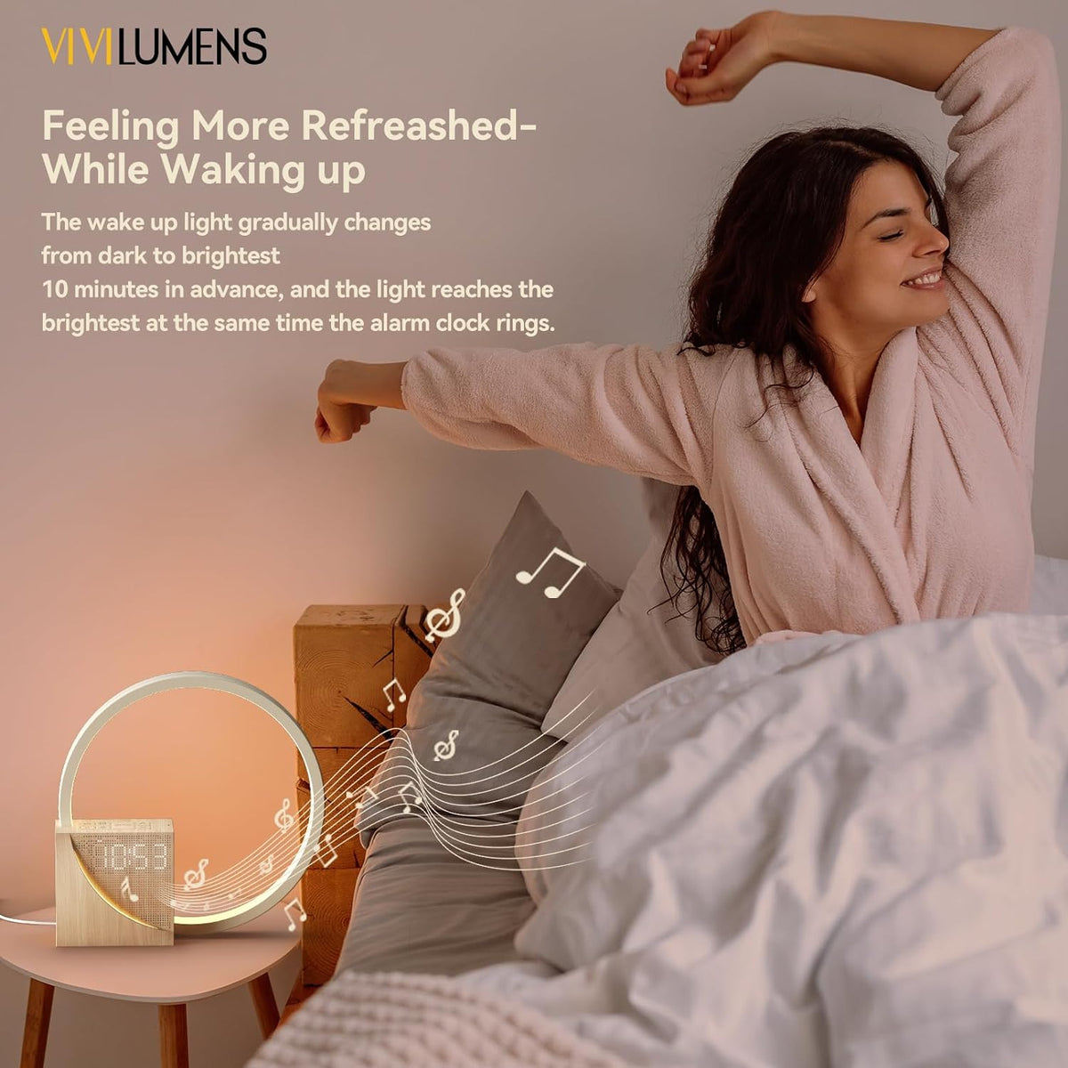 Solopgangsvækkeur – Vækkelys med Trådløs Opladning - - Sunrise Alarm Clock - {{ product_tags }