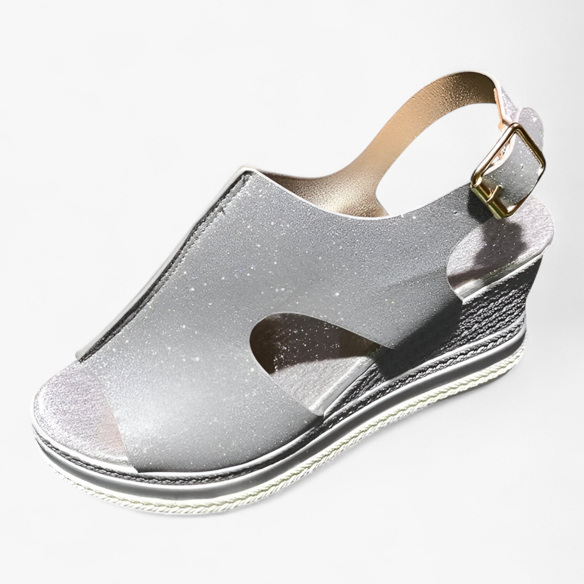 Cora | Plateausandaler - Komfortable og elegante - Sølv - Cora | Plateausandaler - Komfortable og elegante - €25 - {{ product_tags }