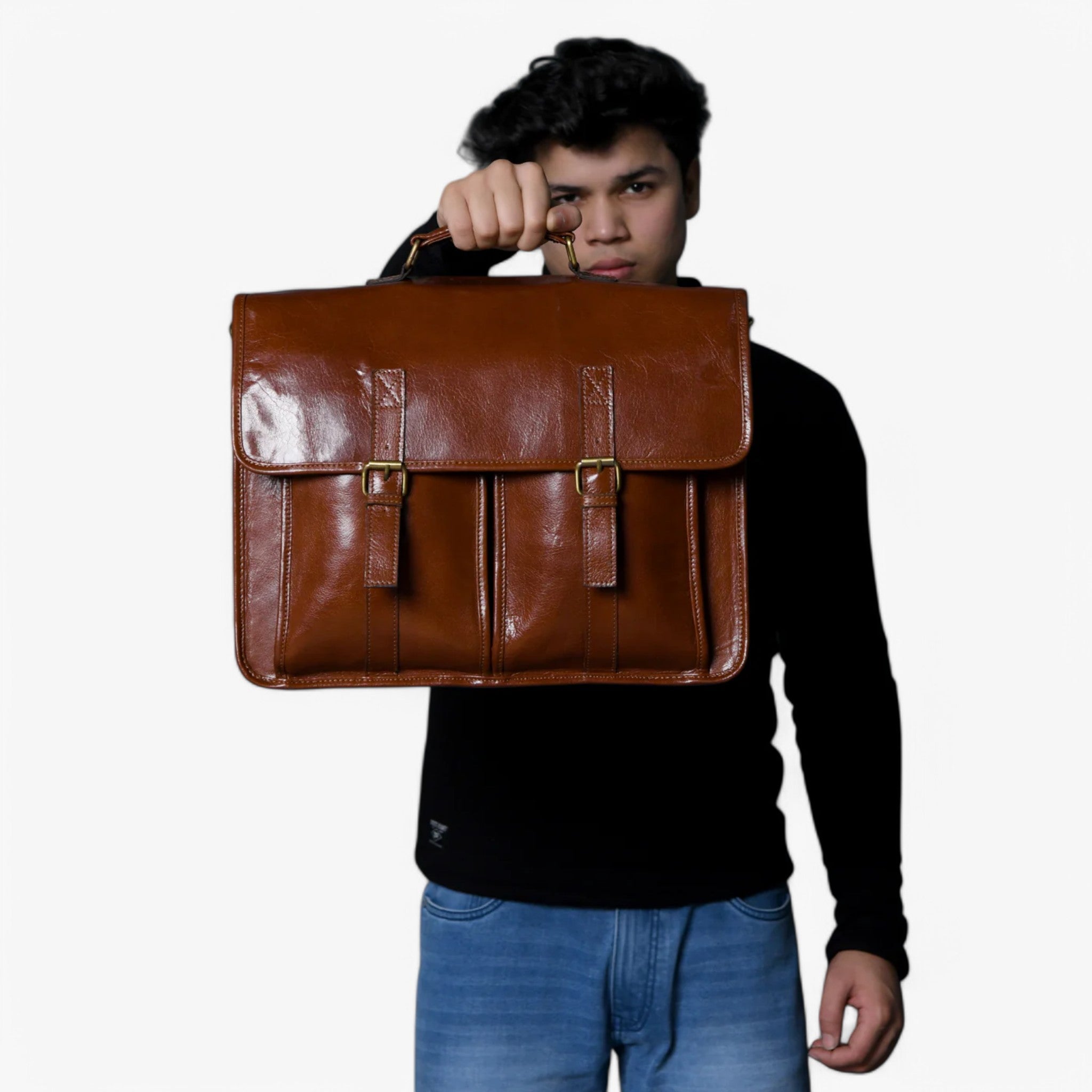 Alexander | Luksusmappe i brunt læder - - Alexander | Luksusmappe i brunt læder-€25 - {{ product_tags }