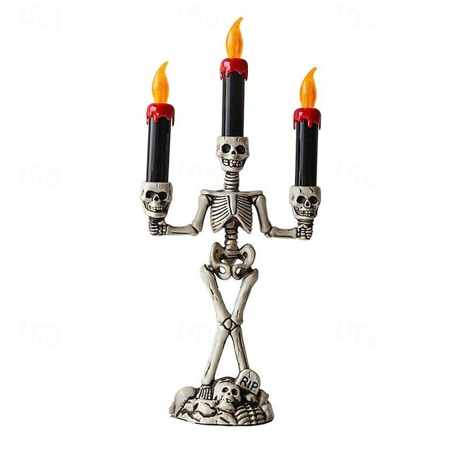 Skelet-kandelaber LED Lysestage - Uhyggelig Bordlampe - - Home & Garden > Decor > Home Fragrance Accessories > Candle Holders - {{ product_tags }
