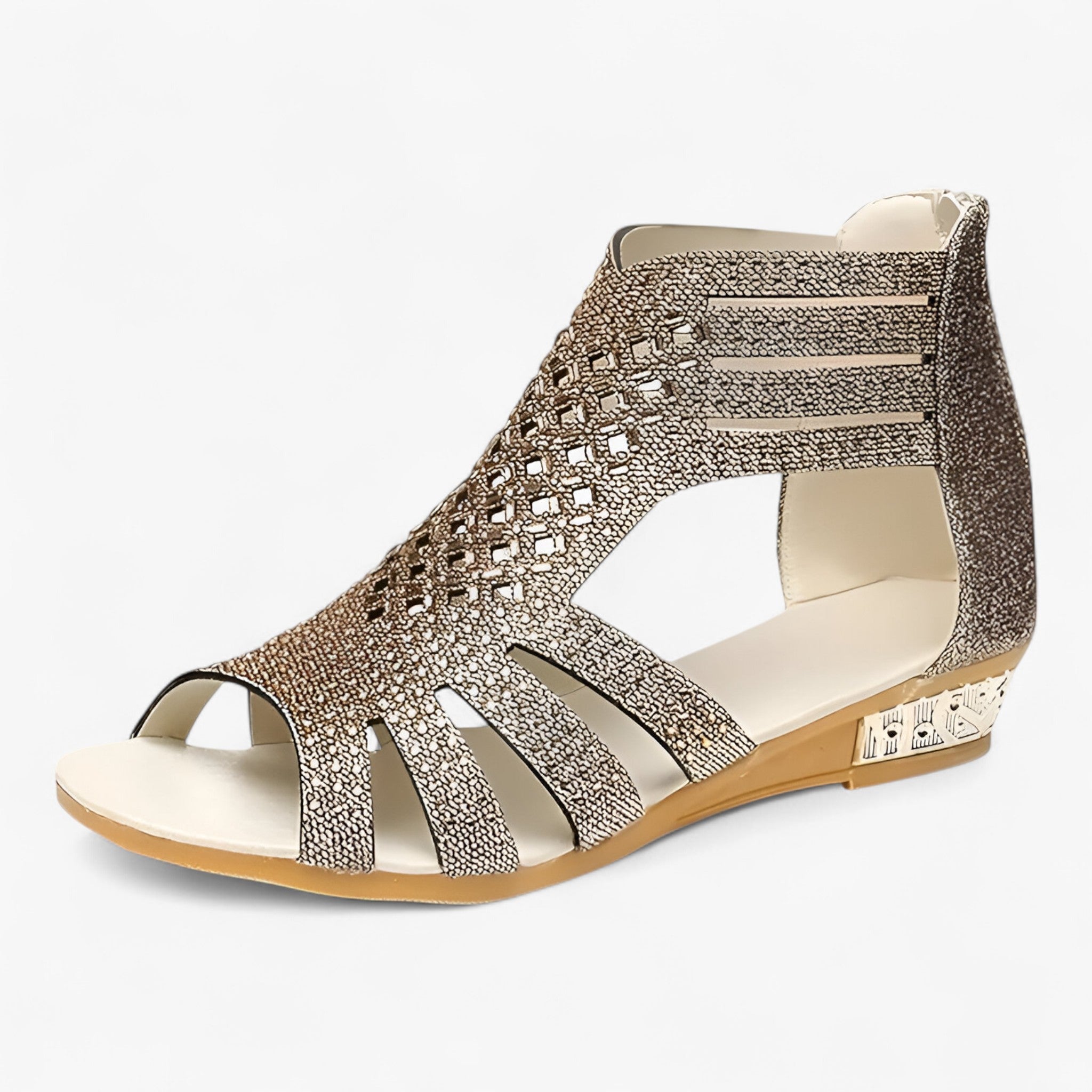 Rosalinda | Sandaler i krystal – Lette og glamourøse - Guld - women's fashion - {{ product_tags }