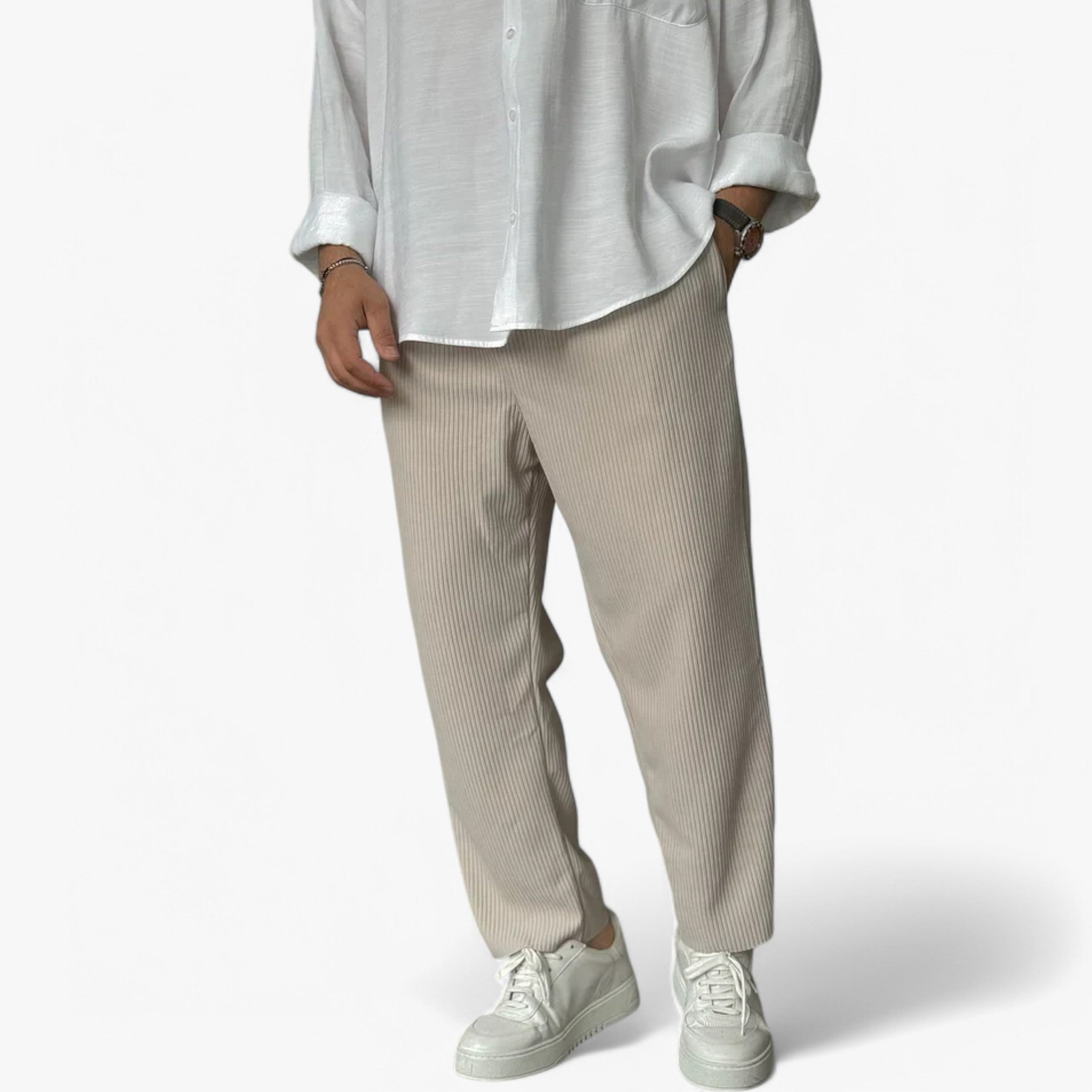 Quinn | Bløde Luksus Herrebukser - Beige - men's fashion - {{ product_tags }