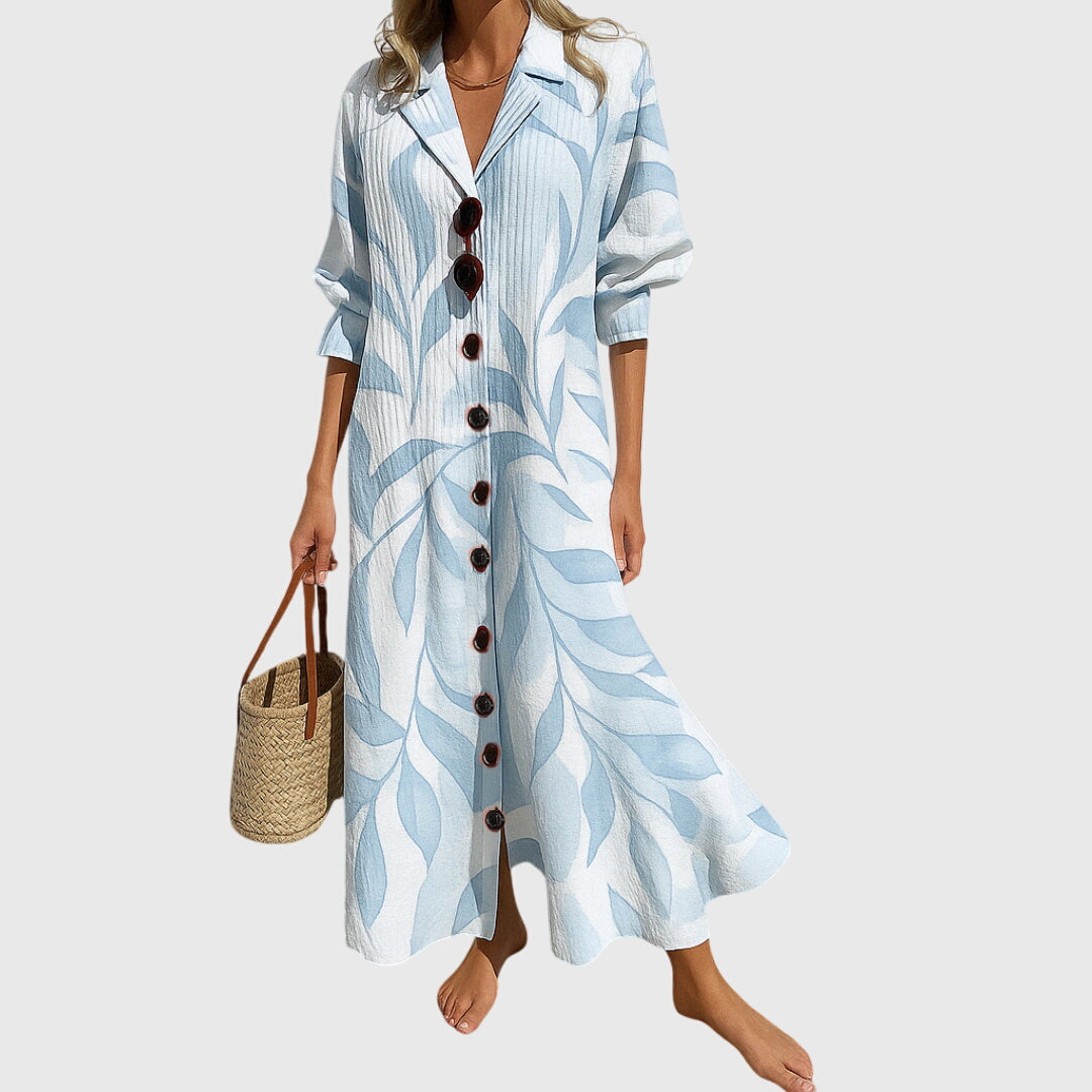 Women > Dresses : Women's Elegant Slimming Dress in Light Blue van DUUWE