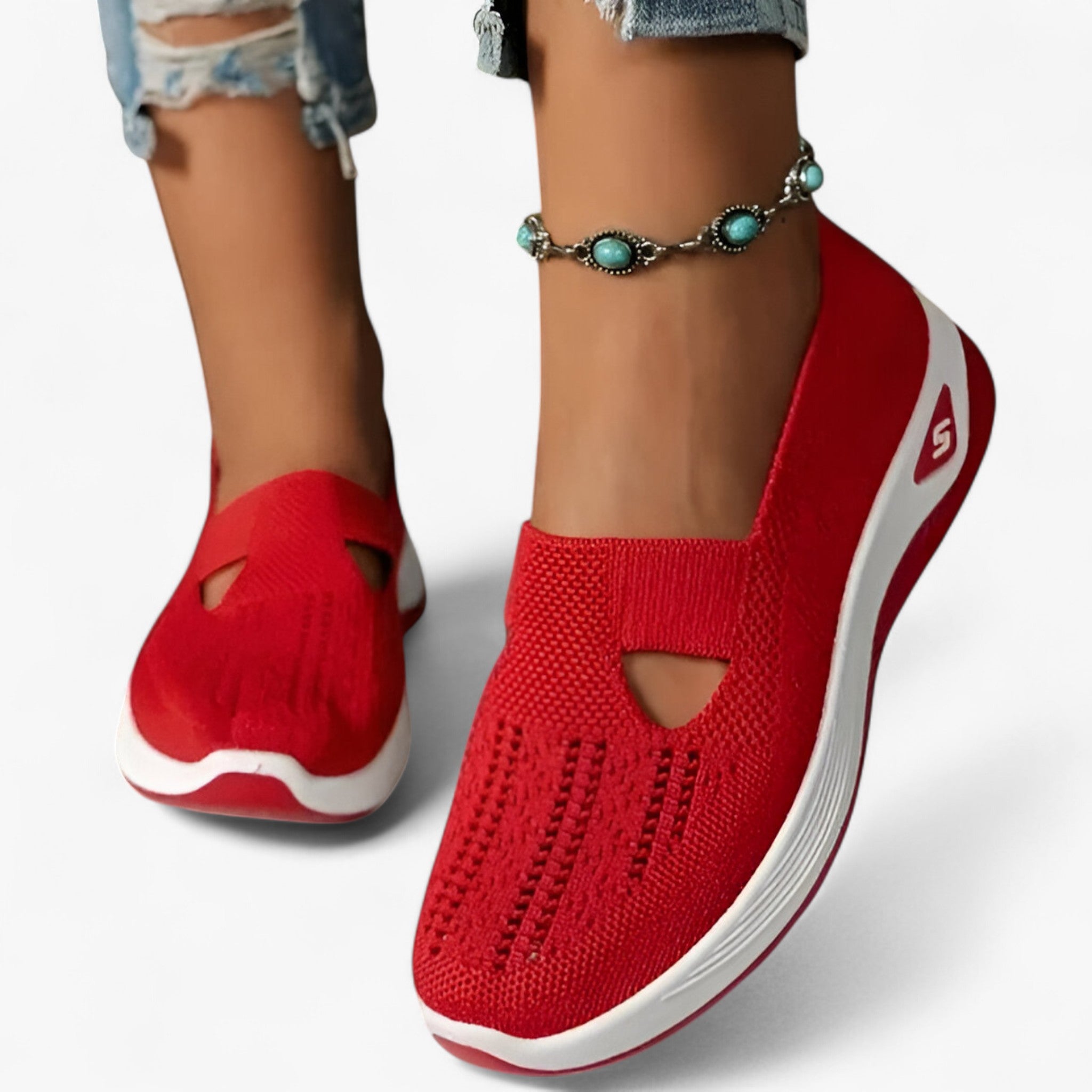 Clare | Bløde sko – Letvægts og støddæmpende - Rød - shoes - {{ product_tags }