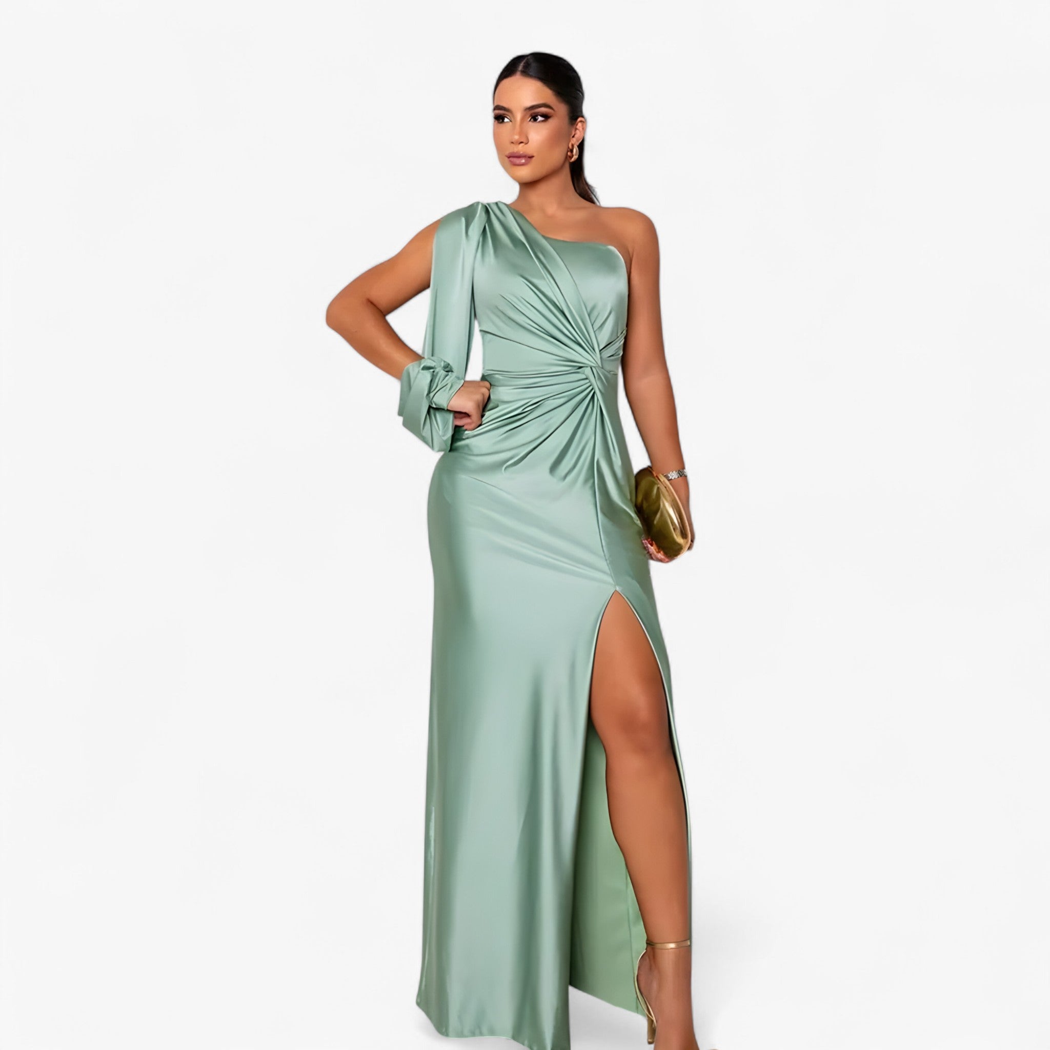 Camilla | Kvinders Satin Kjole - Pastelgrøn - women's fashion - {{ product_tags }