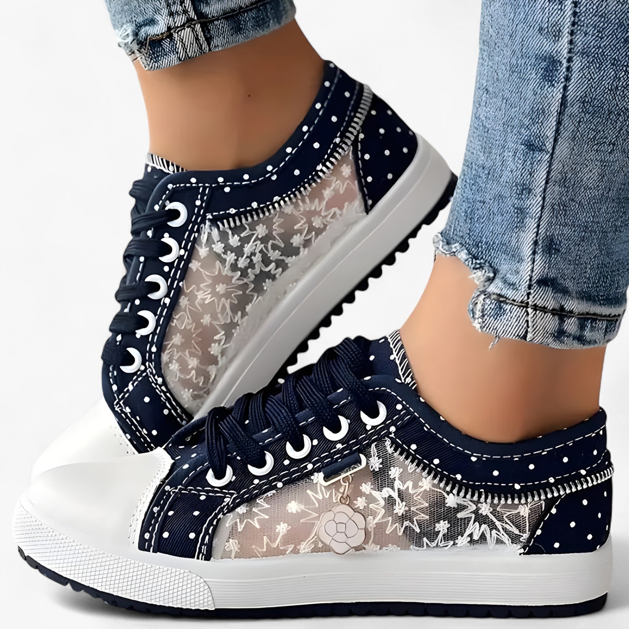 Carla | Komfortable Ortopædiske Sneakers - Marineblå - shoes - {{ product_tags }