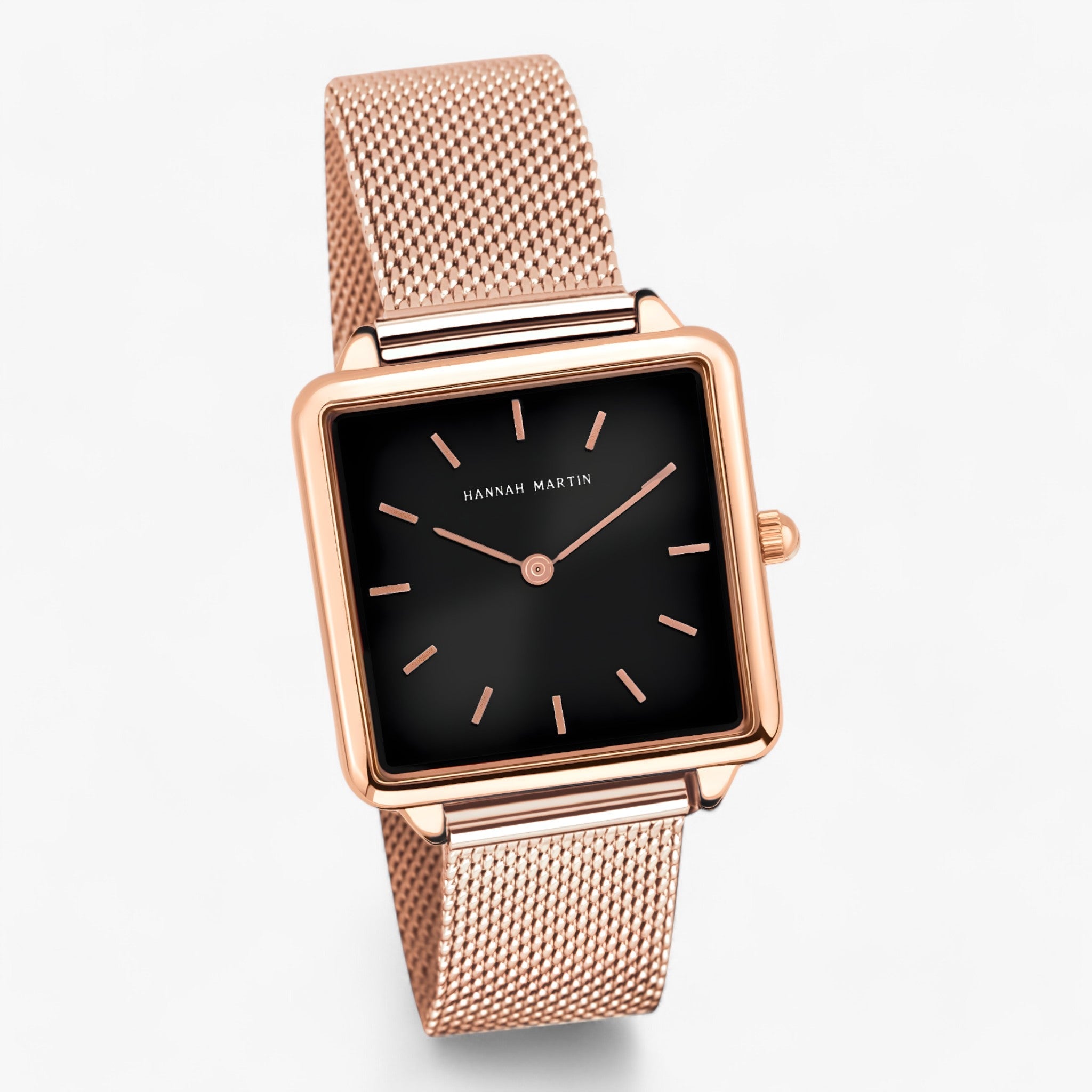 Alice | Firkantet ur i rosaguld - Trendy mesh-armbånd - - watches - {{ product_tags }