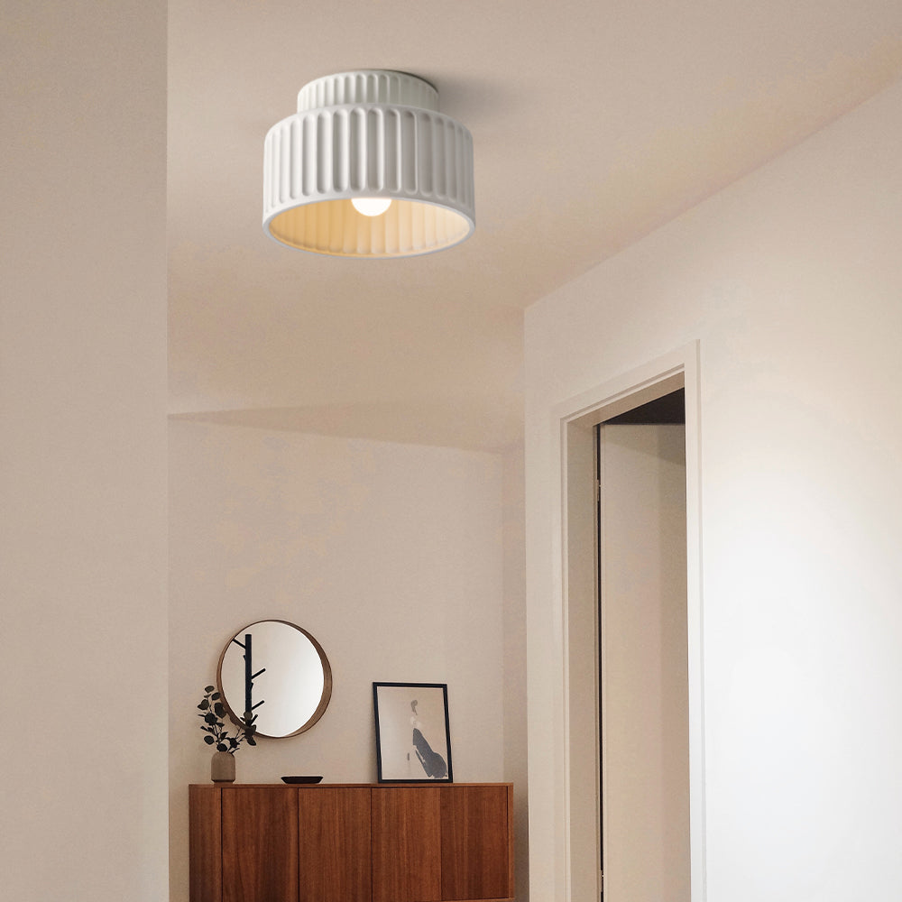 Rillet Loftlampe - Tostrenget Trommel-Design - - Deckenleuchte - {{ product_tags }
