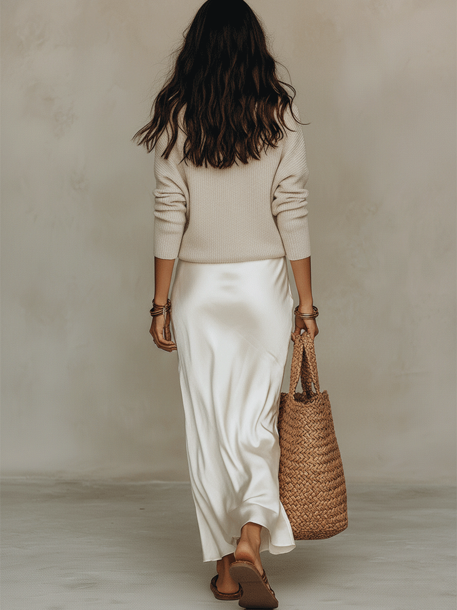 Berit | Ivory Midi Kvinder's Sæt - Ubesværet Chic - - Women > Set - {{ product_tags }