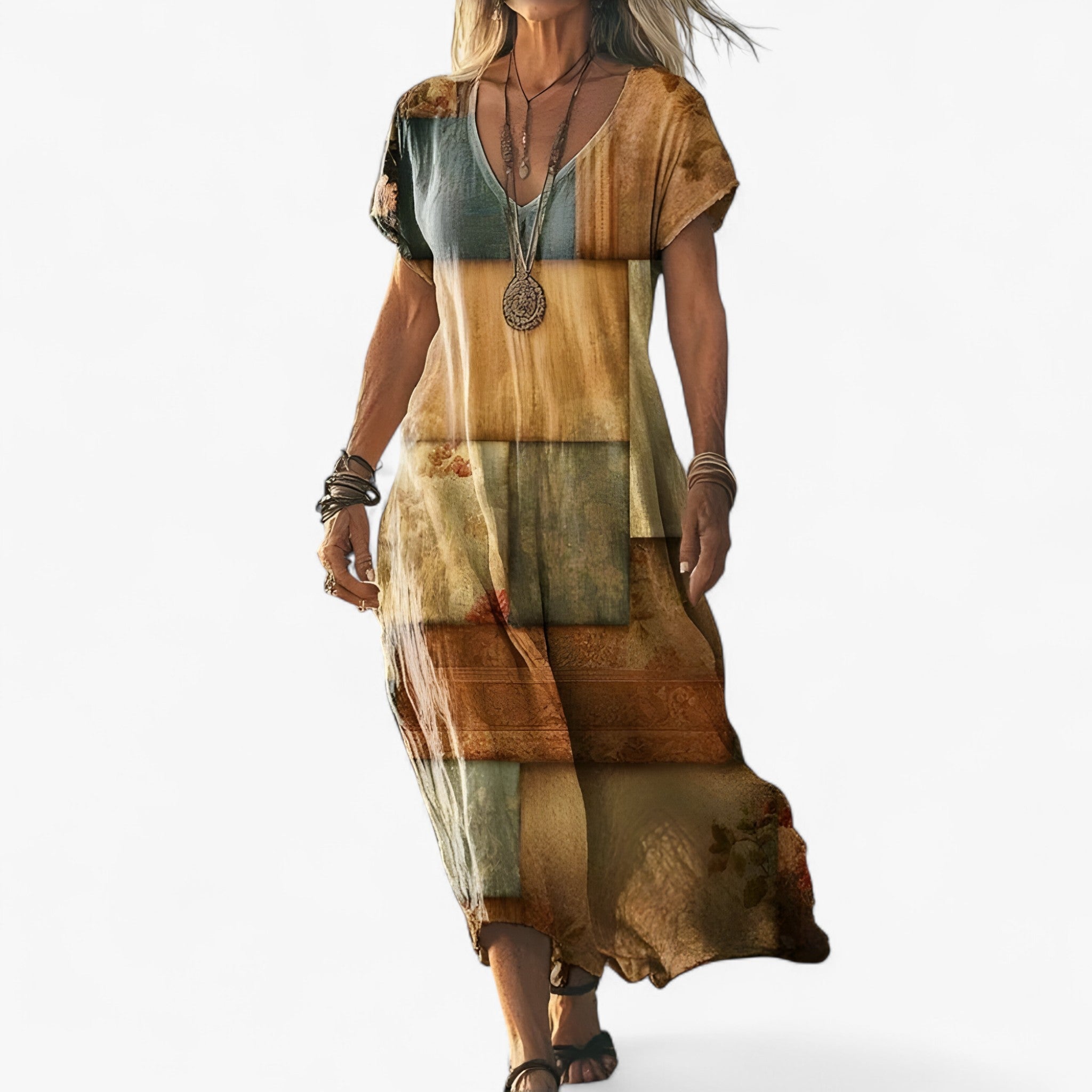 Marie - Vintage Gradient Kjole - Multifarvet 3 - women's fashion - {{ product_tags }
