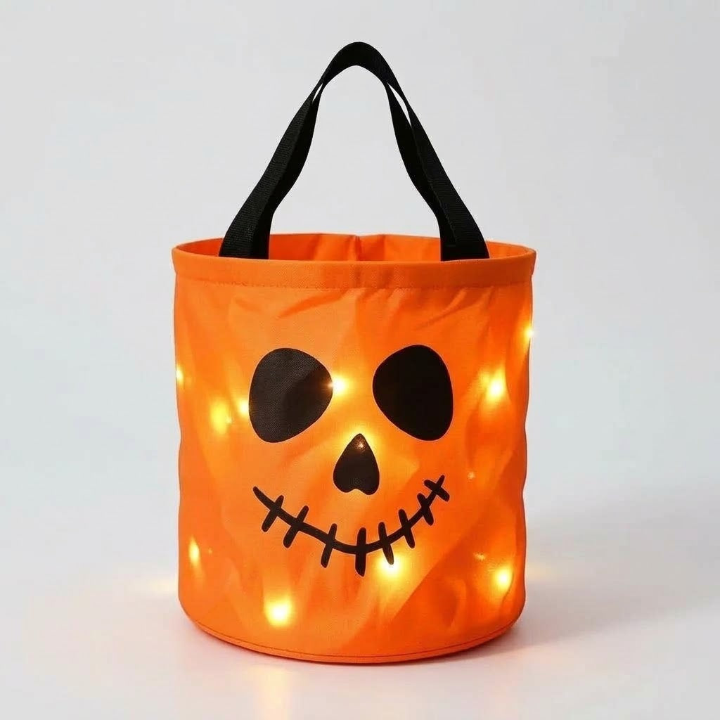 LED Græskar Slikkurv med Håndtag til Halloween