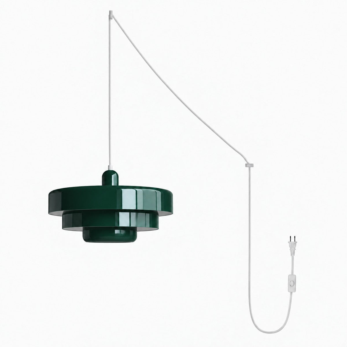 Retro Bauhaus Stikkontakt Pendellampe - Multi Farve - Mørkegrøn - Home Decor - {{ product_tags }