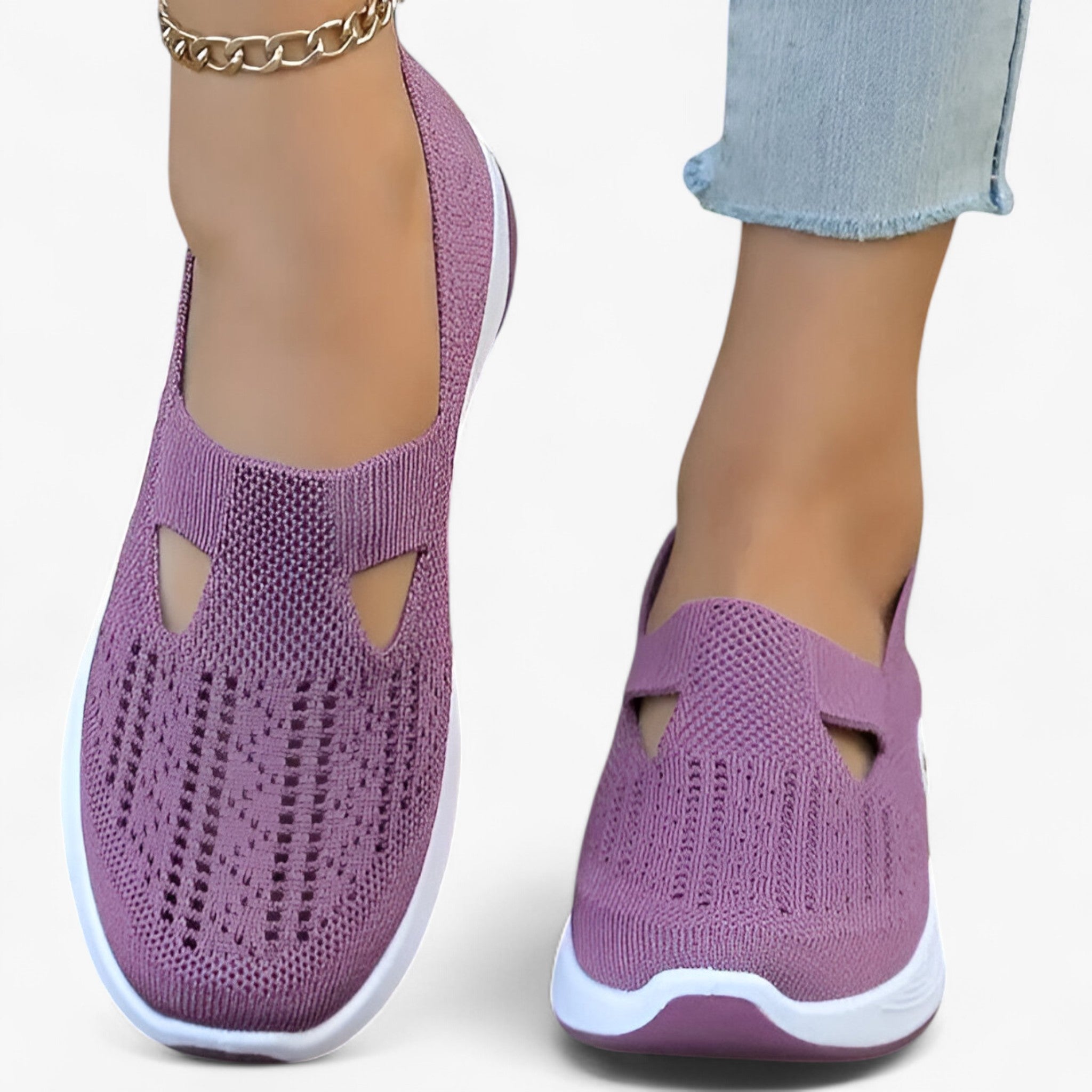 Clare | Bløde sko – Letvægts og støddæmpende - Lilla - Clare | Bløde sko – Letvægts og støddæmpende - €25 - {{ product_tags }