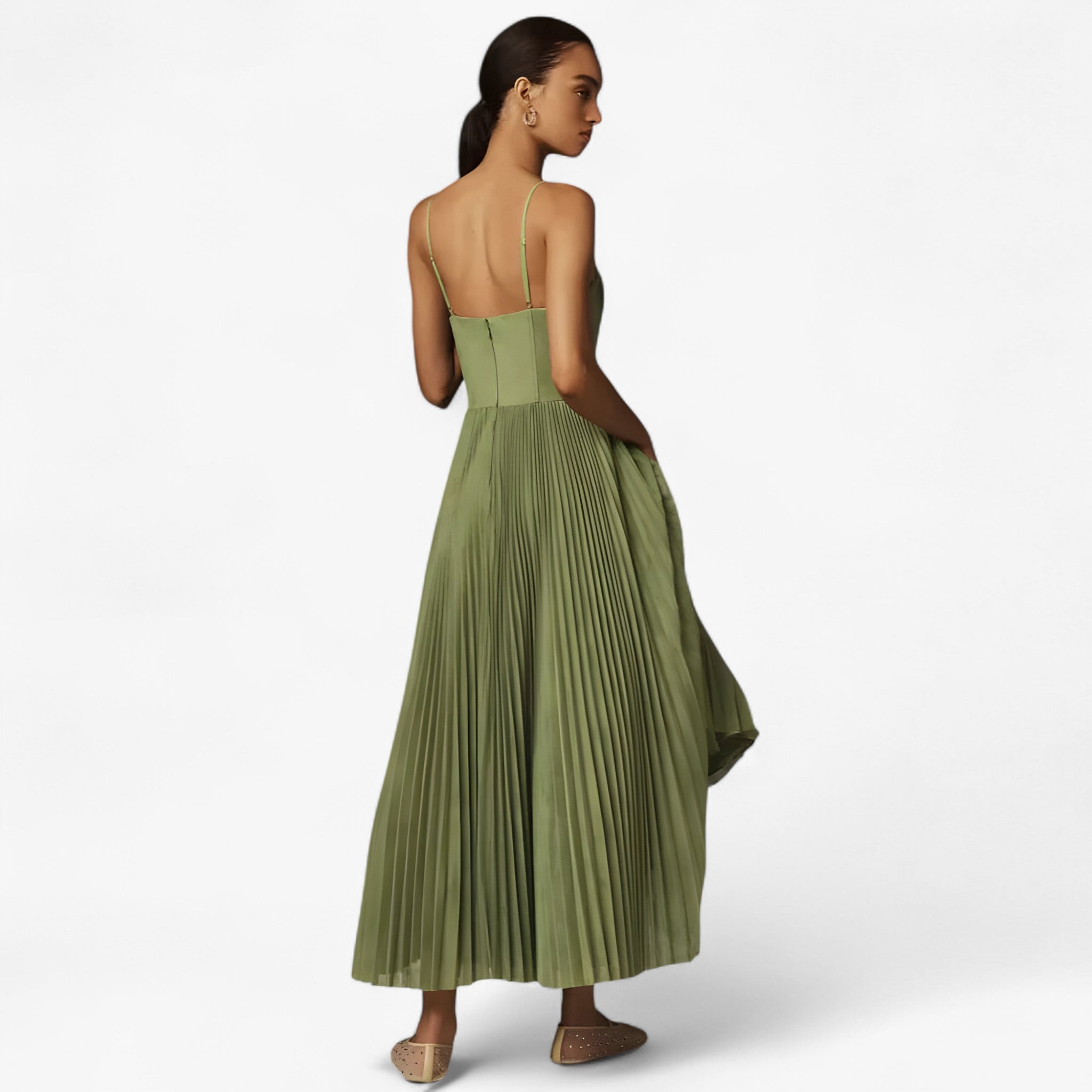Bealyn | Midirid Kjole med Plisseringer og Kroppsnær Pasform - - women's fashion - {{ product_tags }
