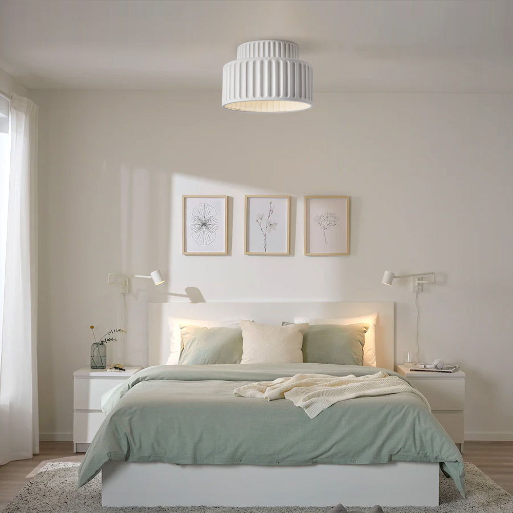 Rillet Loftlampe - Tostrenget Trommel-Design - - Deckenleuchte - {{ product_tags }