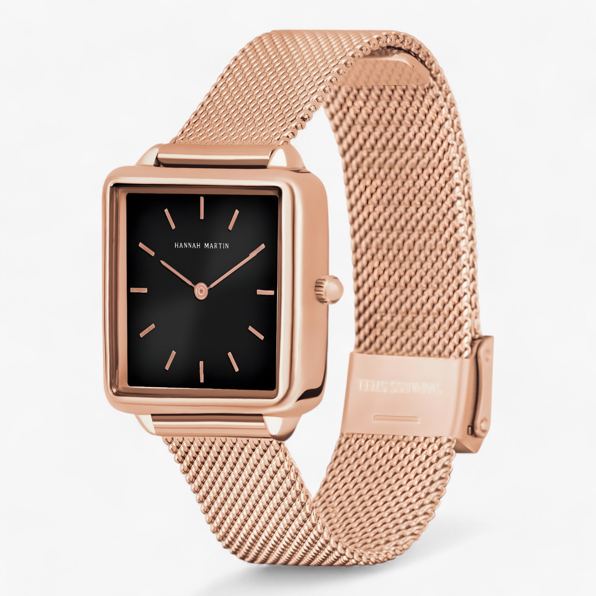 Alice | Firkantet ur i rosaguld - Trendy mesh-armbånd - - watches - {{ product_tags }