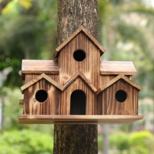 Håndlavet fuglehus med 6 huller - - house & garden - {{ product_tags }
