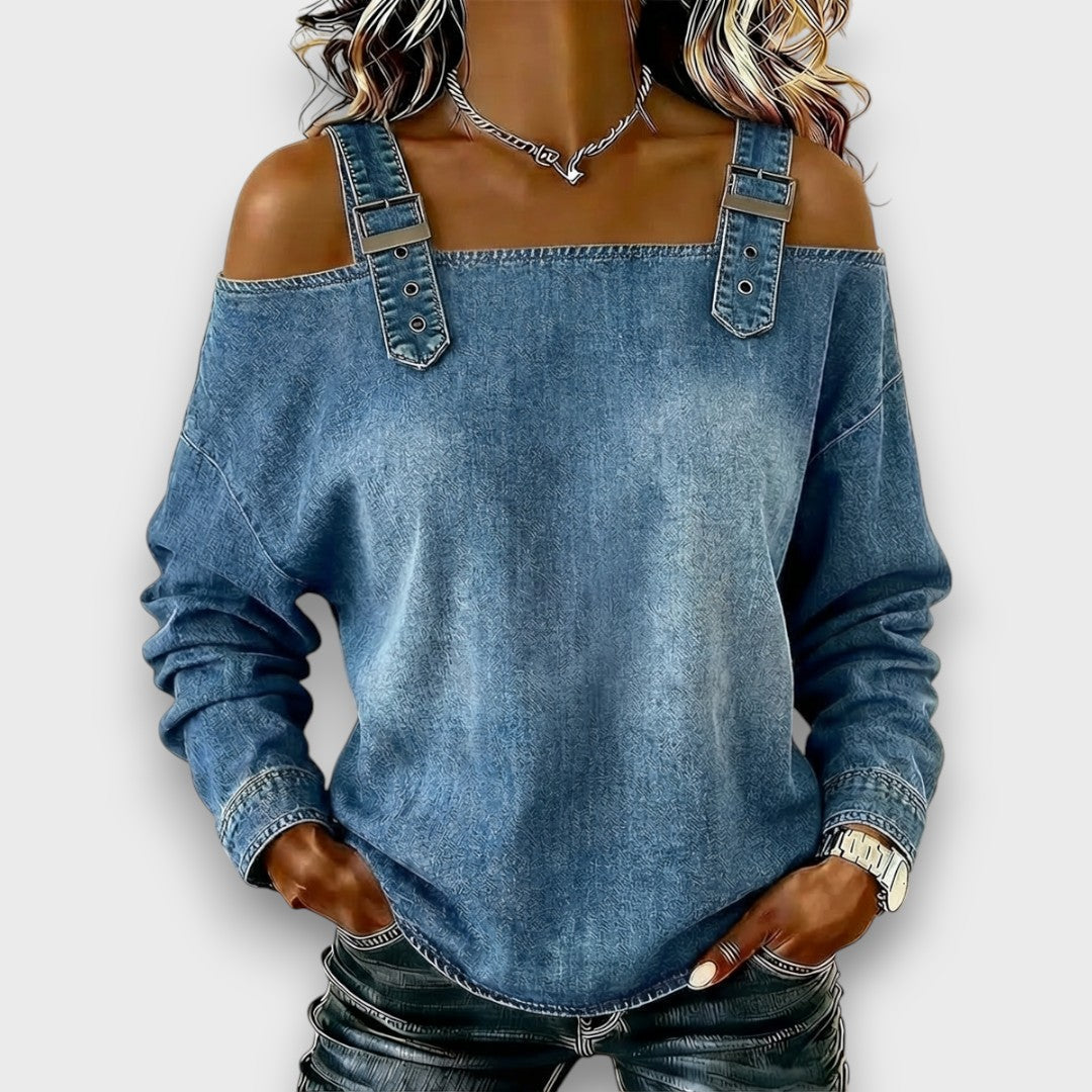 Elama – Off-Shoulder Denimtop