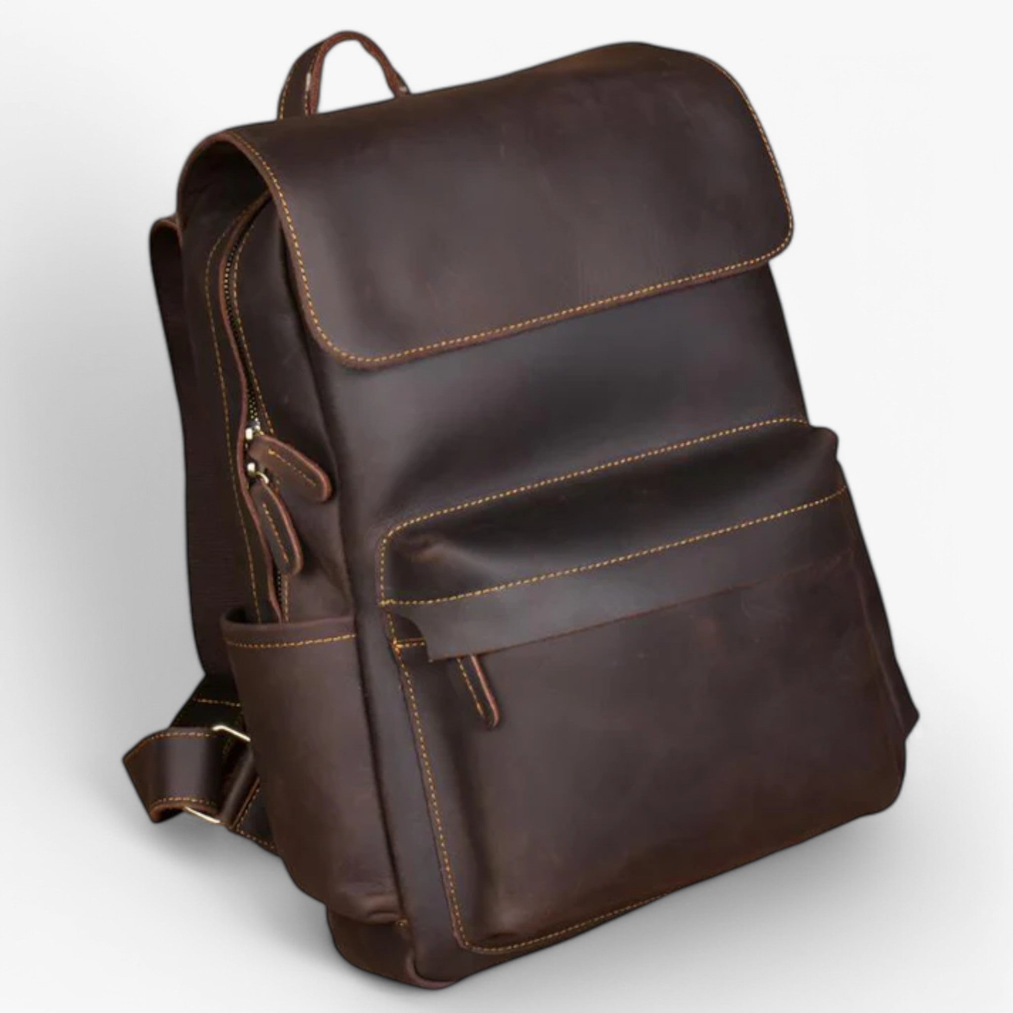 Lorenzo | Luksus læder rygsæk - Mørkebrun - bags - {{ product_tags }