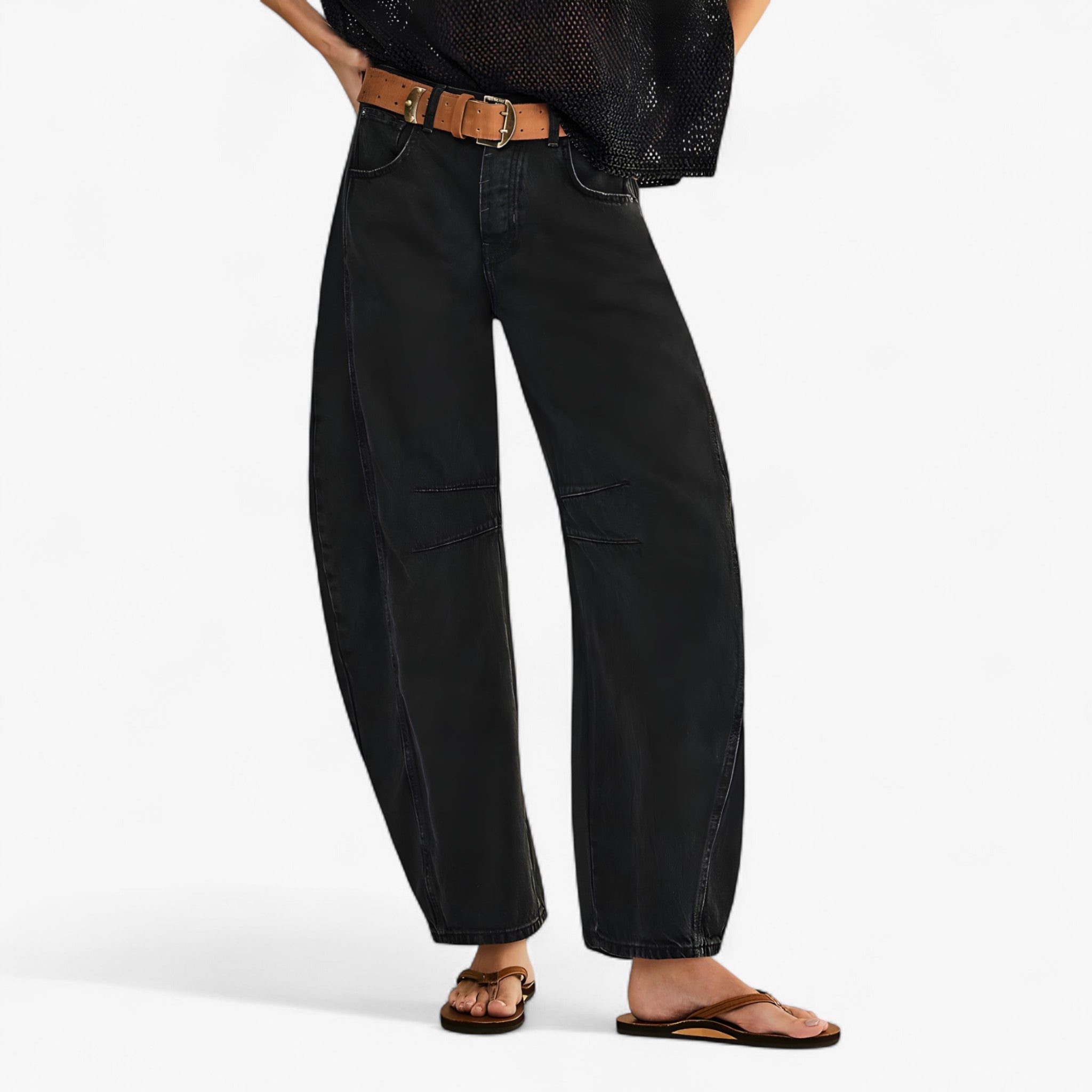 Salve | Jeans med Vidde Ben - Sort - women's fashion - {{ product_tags }