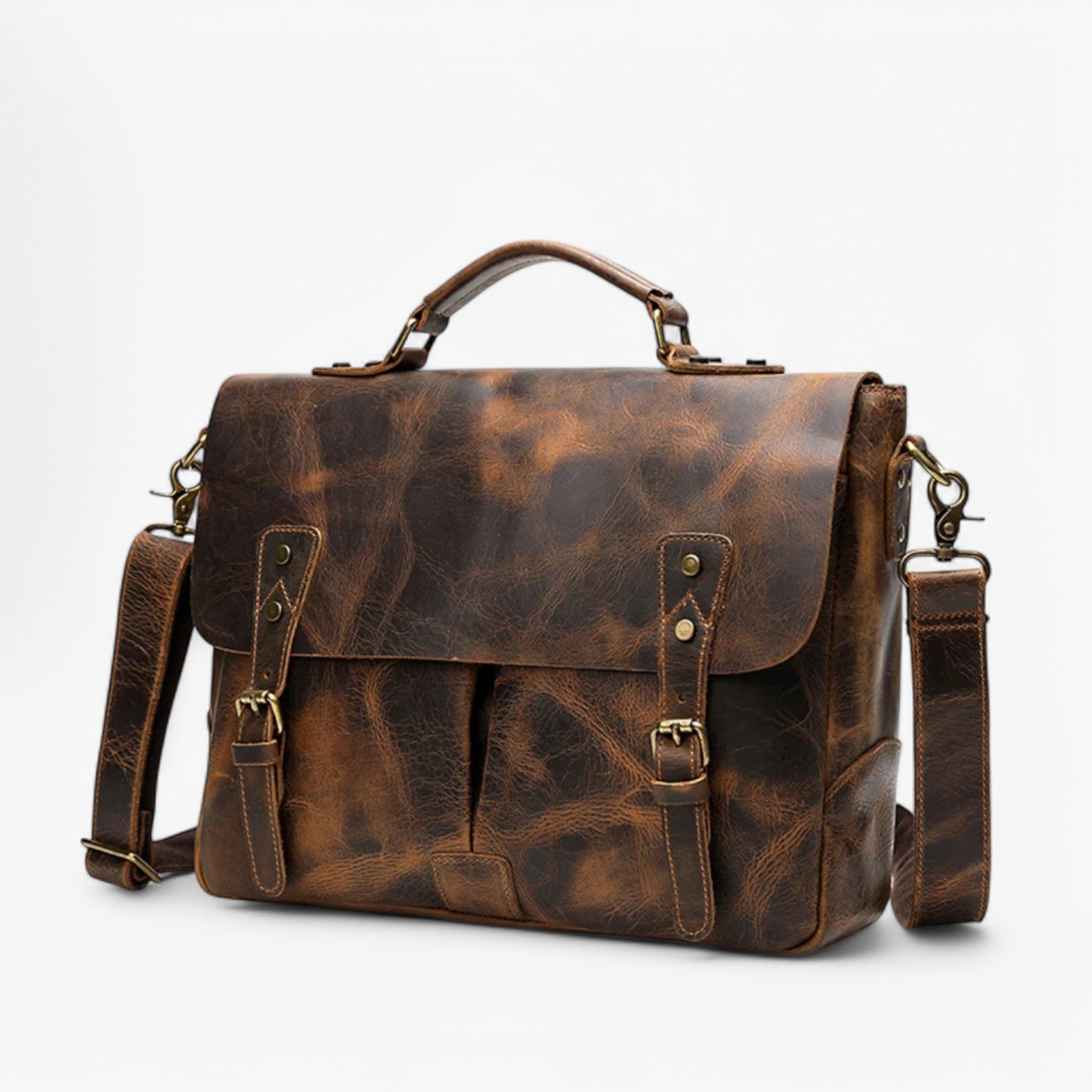 Matthew | Vintage læder skuldertaske - Retro brun - bags - {{ product_tags }