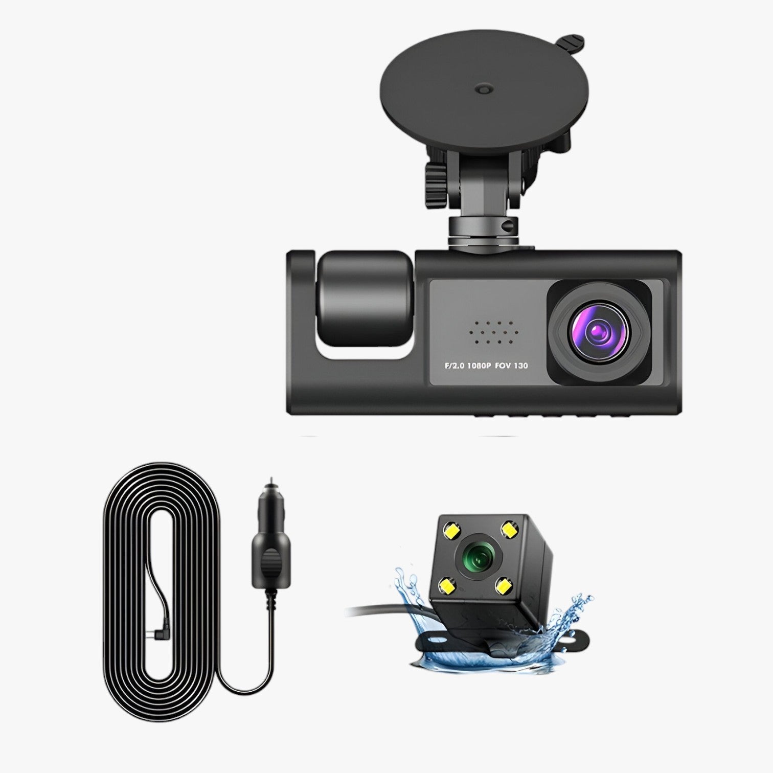 Kayson | 3-kanals bil-dashcam – Altid klart billede, dag og nat - - other - {{ product_tags }