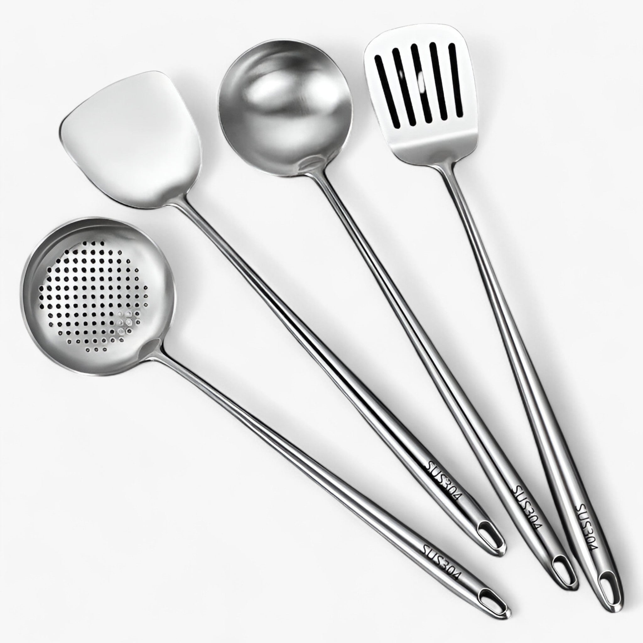 Rustfrit køkkenudstyr | Pålideligt, alsidigt kogegrej - Sæt af 4 - house & garden - {{ product_tags }