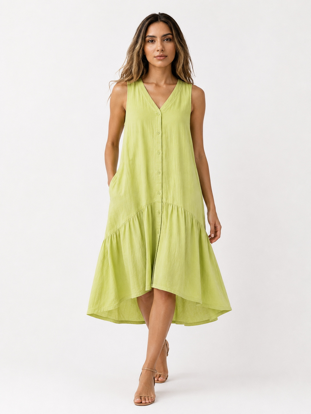 Royce | Fließendes ärmelloses Strandkleid