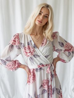 Agnes | Maxikjole med blomsterprint til kvinder