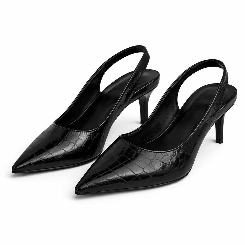 Amara | Croco Style Heels - Confident Walkability