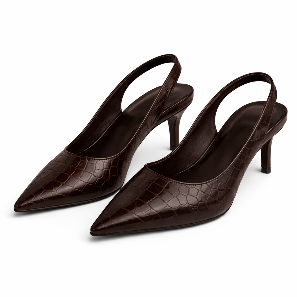 Amara | Croco Style Heels - Confident Walkability