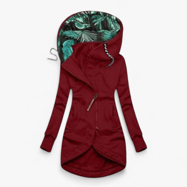 Amaya | Varm Vinterfrakke med Hætte – Blød Komfort til Kolde Dage - Rødvin - coats - {{ product_tags }