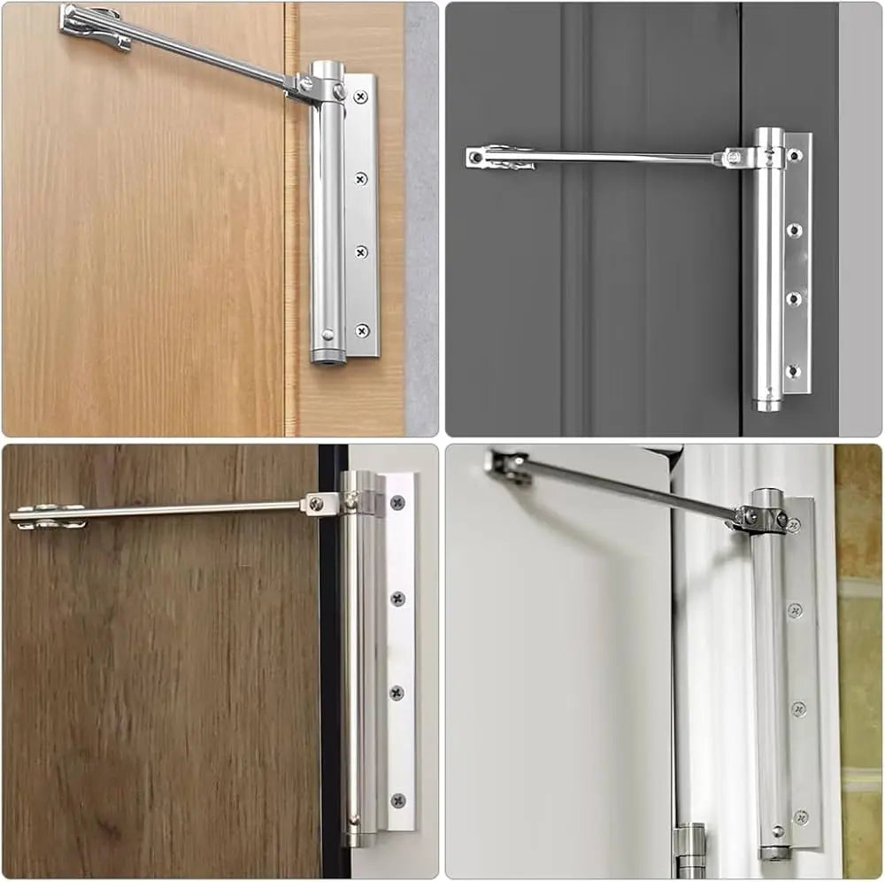 Dørlukker Hydraulisk til Indendørs Døre, Justerbar, Sølv/Sort - - Home Improvement > Hardware > Door Hardware > Door Closers - {{ product_tags }