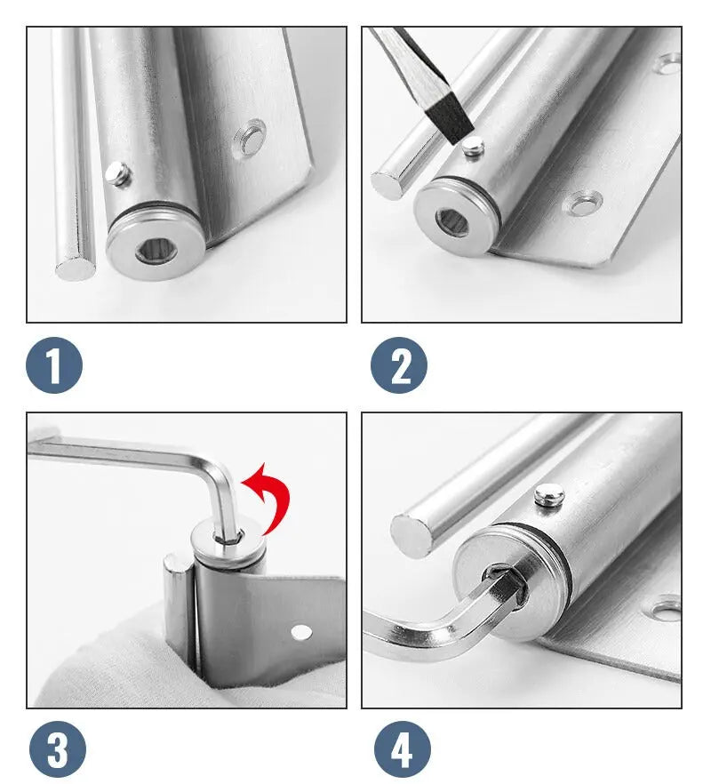 Dørlukker Hydraulisk til Indendørs Døre, Justerbar, Sølv/Sort - - Home Improvement > Hardware > Door Hardware > Door Closers - {{ product_tags }