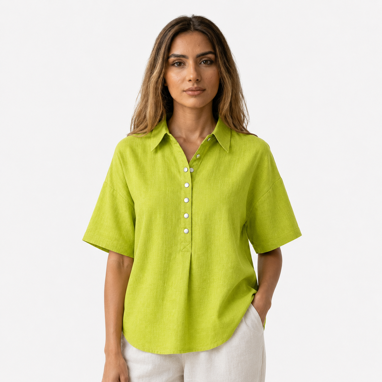 Ava | Collared Button-Up Blouse