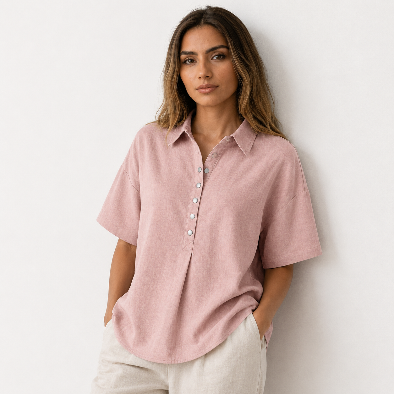 Ava | Collared Button-Up Blouse