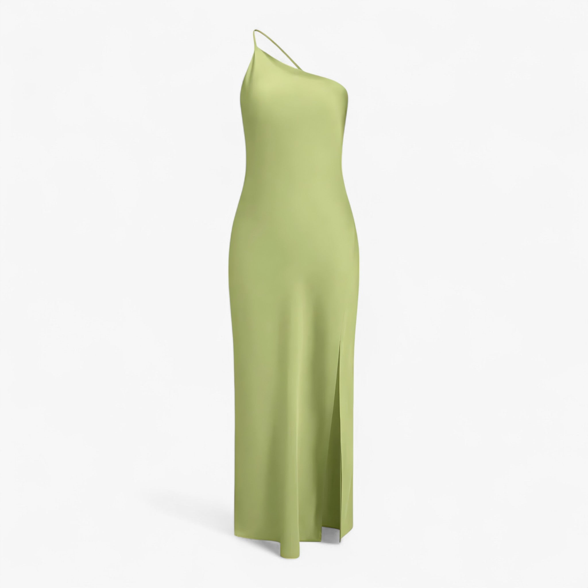 Jenny | Lang Satin Kjole Moonlight - Grøn - women's fashion - {{ product_tags }