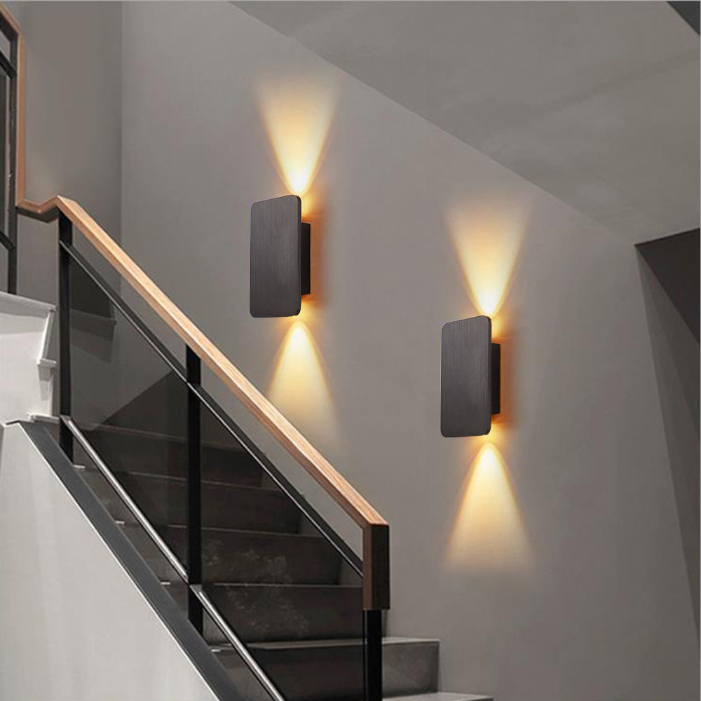 Indendørs rektangulær LED væglampe - Moderne metaldesign