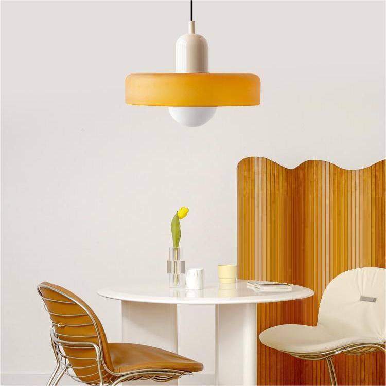 Bauhaus-Stil Glaspendel med Ringskærm