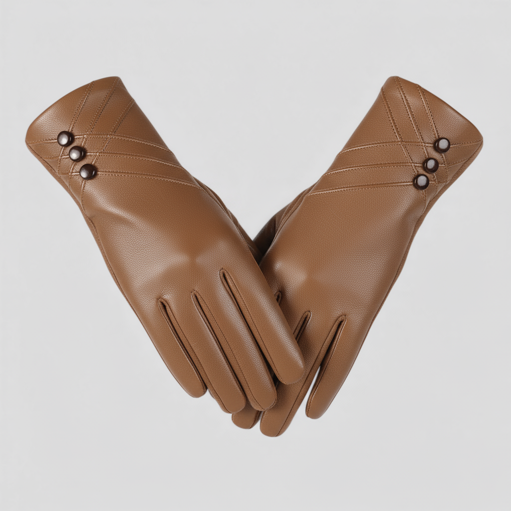 Myra | Luksus Læderhandsker til Kolde Dage - kamelbrun - winter - {{ product_tags }